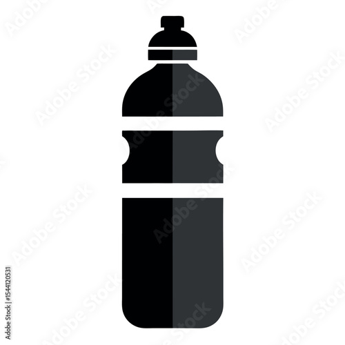 Minimal silhouette vector of a water bottle on a white background. Perfect for hydration icons, fitness apps, eco-friendly products, packaging design, and lifestyle branding.

