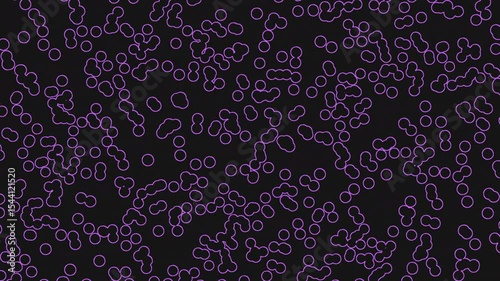 Wallpaper Mural A dynamic pattern of small purple dots on a black background creates a sense of movement and flow. The closely packed circular shapes form a whimsical and lively composition Torontodigital.ca