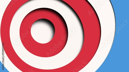 A red, white, and blue bullseye target with a white center circle, suitable for target practice or ornamental purposes, providing a visually striking design