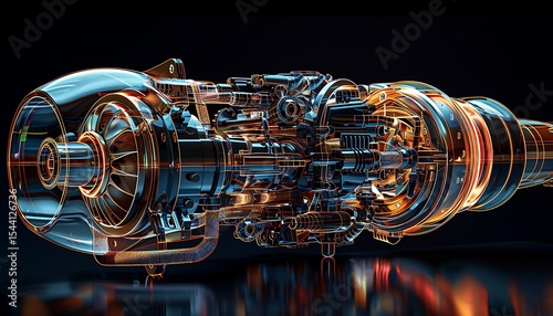 Power in Color: Vibrant Engine Art Background