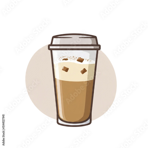 Iced Coffee to Go – Summer Drink Flat Vector Design

