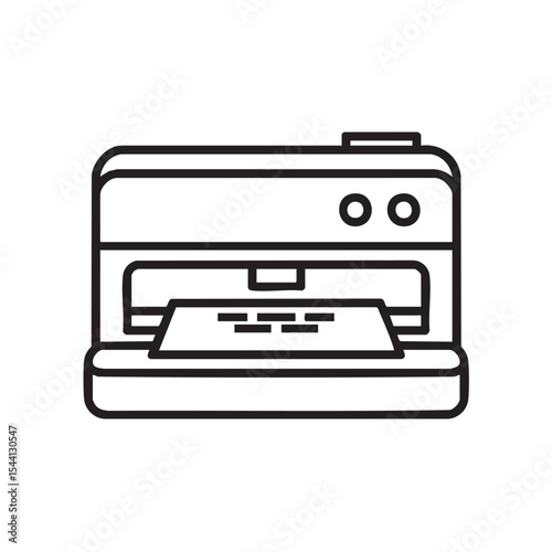 Simple office printer with document ready for printing