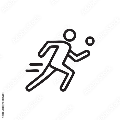 Running athlete in motion with ball for sports design