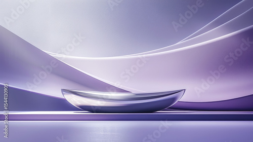 Elegant purple abstract bowl with soft flowing background