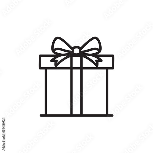 Simple gift box with bow for celebration or occasion