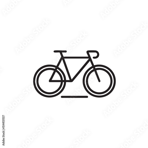 Simple bicycle outline for transport and eco-friendly themes