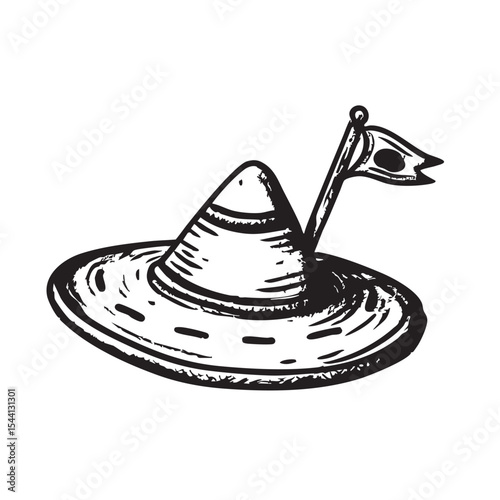Festive hat design with flag for celebrations