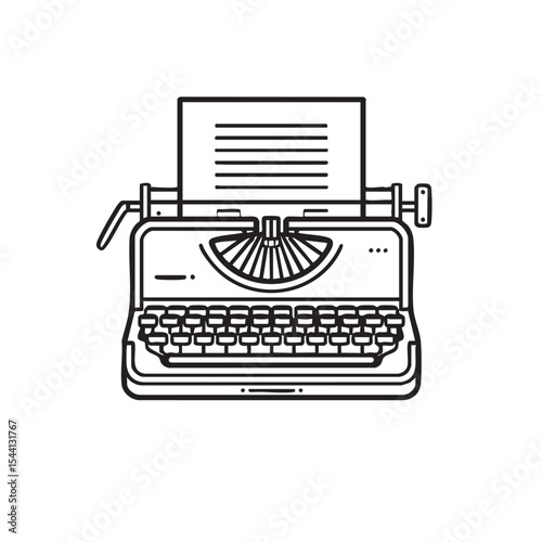 Vintage typewriter with paper ready for writing and creativity