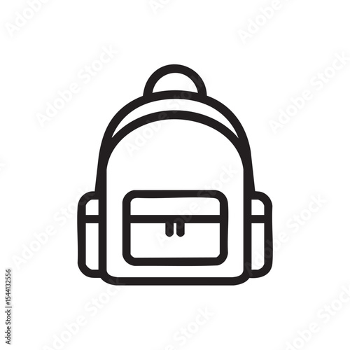 Minimalist black outline backpack design for creative projects