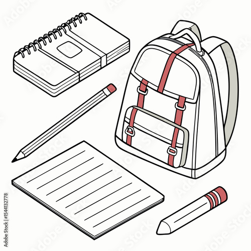Backpack school supplies notebook pencil paper education learning