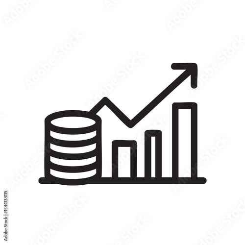Growth in financial metrics with ascending data visualization