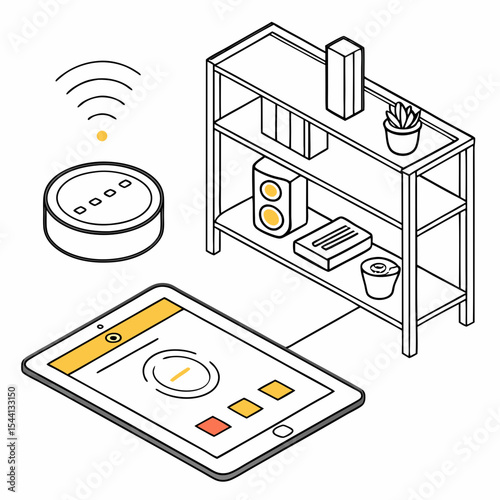 Smart home system control panel tablet wifi speaker shelf