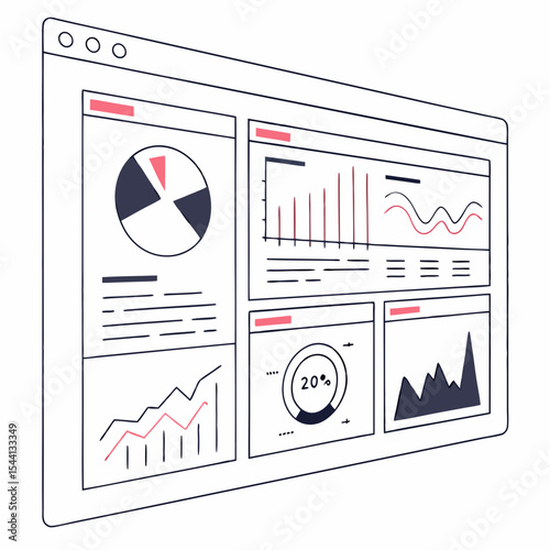 Data analytics dashboard webpage interface design charts graphs