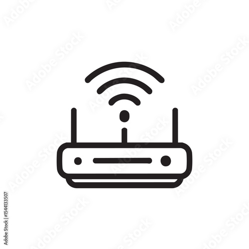 Wireless router with signal waves representing connectivity