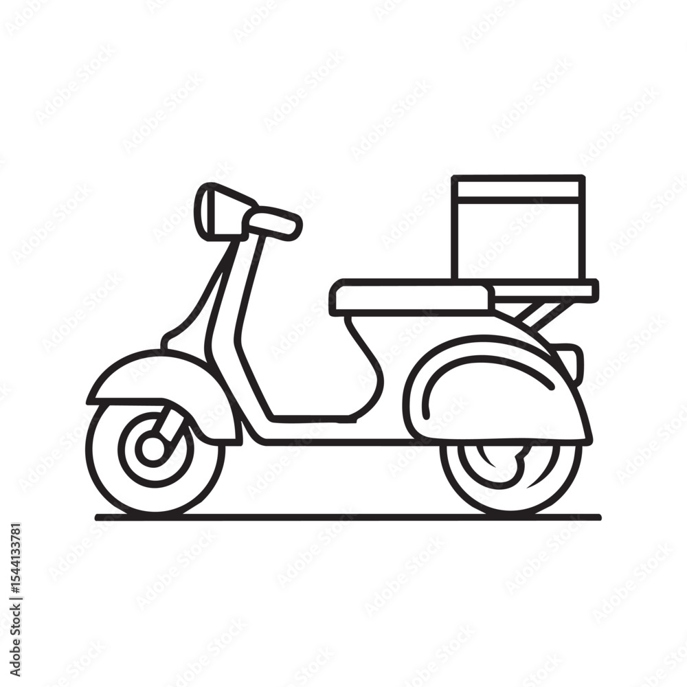 Fototapeta premium Delivery scooter with box for urban transportation needs