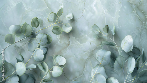 White roses on soft marble background with elegant floral touch