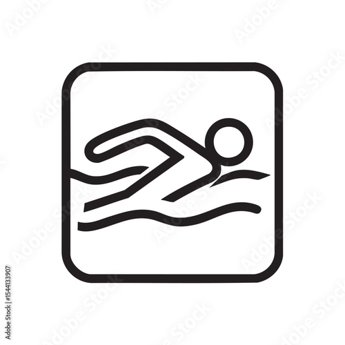 Icon of a swimmer in motion for aquatic activities and sports
