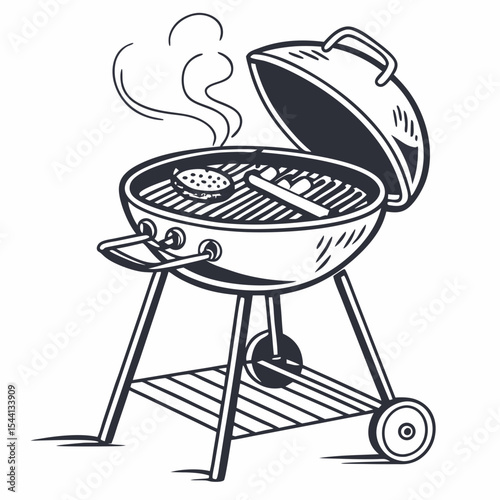 Delicious bbq grill summertime outdoor cooking burger sausage