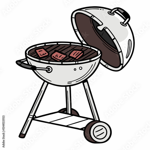 Delicious grilled steak on a kettle bbq grill
