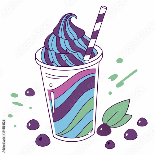 Delicious swirled frozen yogurt blueberry treat summer fun