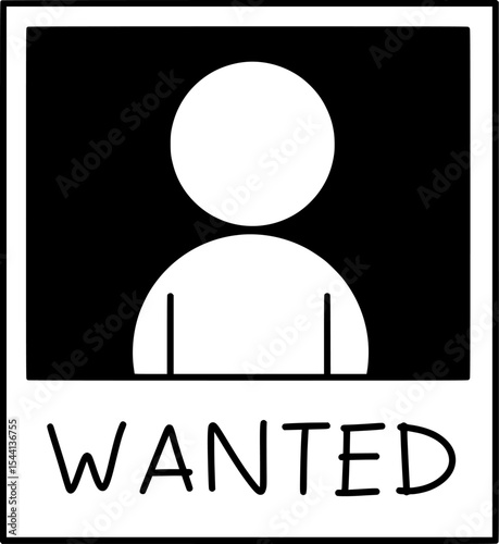 Wanted Poster Icon - Blank Profile Silhouette