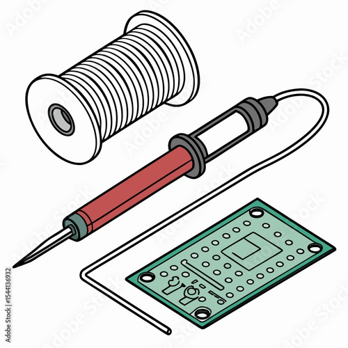 Soldering iron solder spool circuit board electronics repair kit