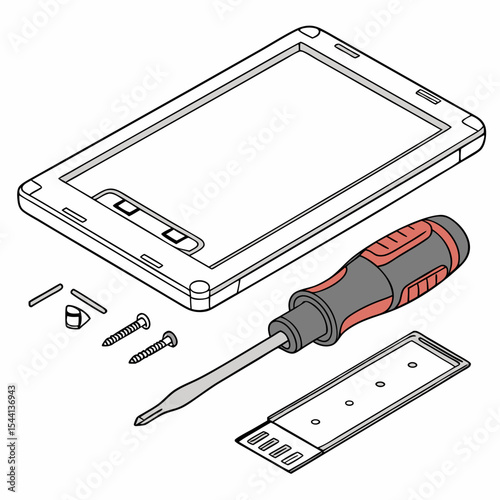 Tablet repair kit screwdriver parts components disassembly
