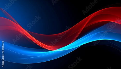 Abstract light painting evokes moodiness with flowing red and blue gradient on dark backdrop.