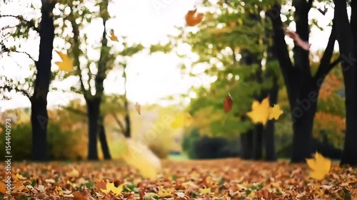 Falling Autumn Leaves in Slow Motion