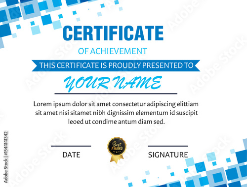 Modern Certificate of Achievement Certificate Design