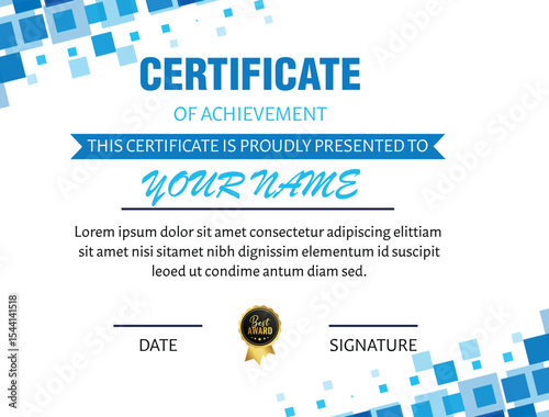 Modern Certificate of Achievement Certificate Design