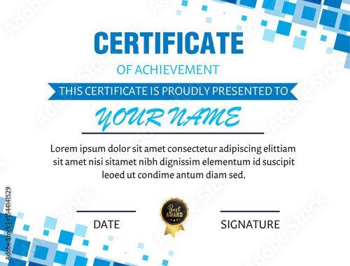 Modern Certificate of Achievement Certificate Design