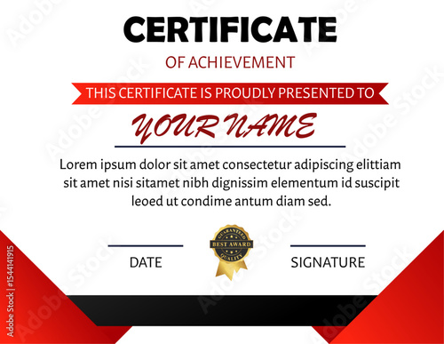Modern Certificate of Achievement Certificate Design