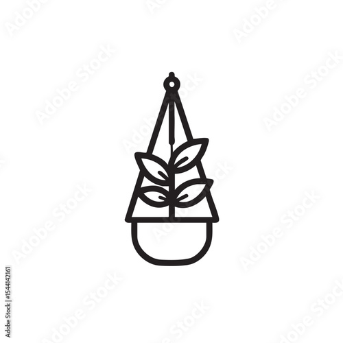 Hanging plant in decorative pot for home decor purpose