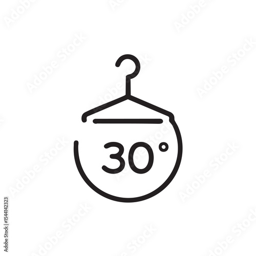Washing instruction temperature symbol for laundry care