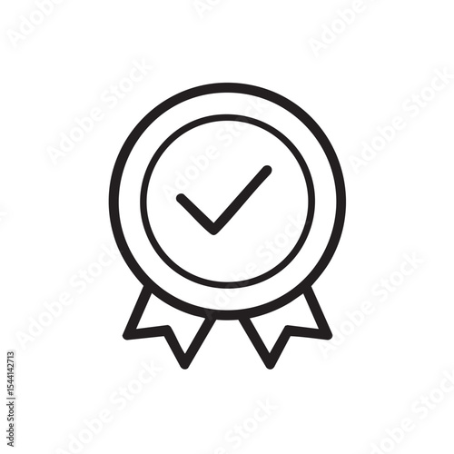 Quality assurance badge with check mark for brand trust