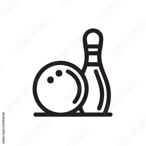 Bowling ball and pin for sports activities and competitions