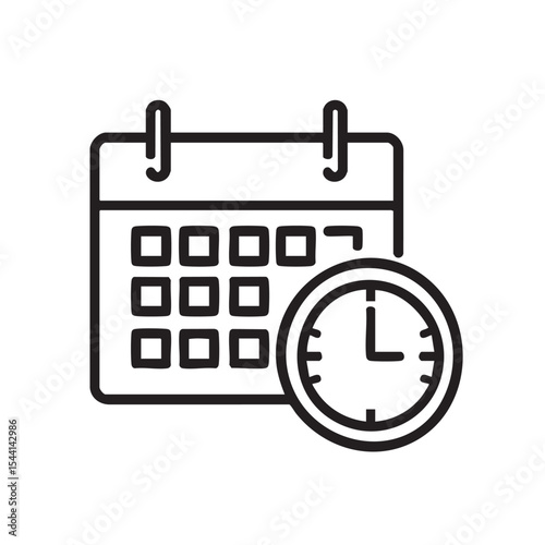 Calendar with clock illustrating time management concept