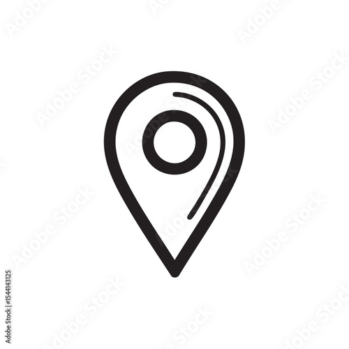 Location marker symbol representing navigation and geolocation