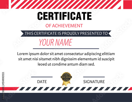 Modern Certificate of Achievement Certificate Design
