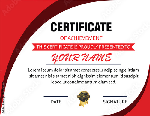 Modern Certificate of Achievement Certificate Design