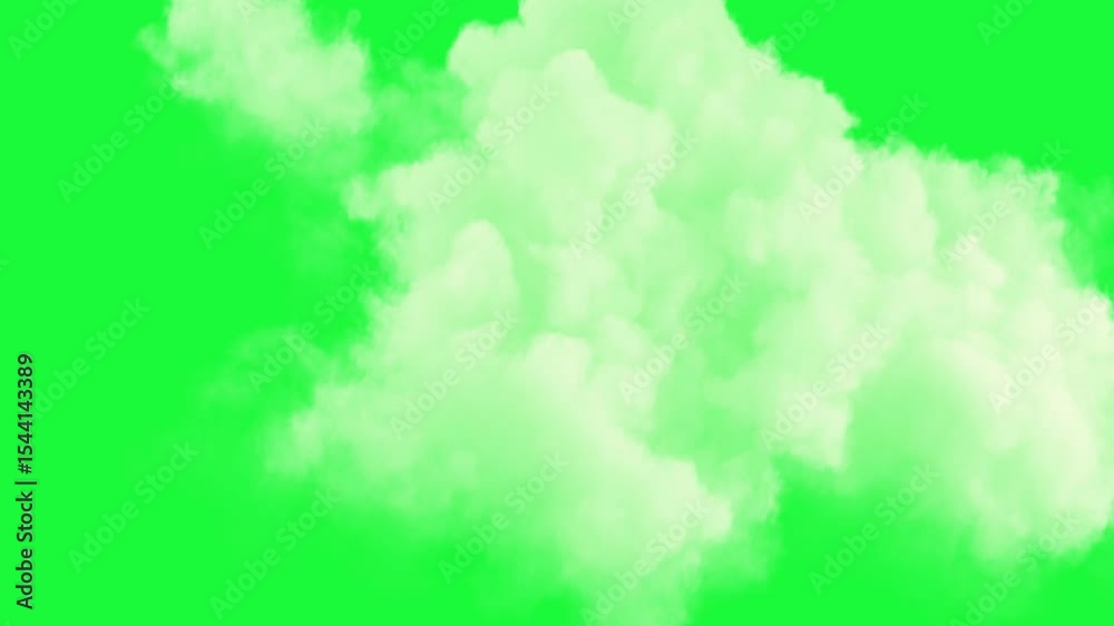 floating white fog overlay effect slowly moving on green screen ...