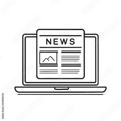 Digital news platform on a laptop for modern media access