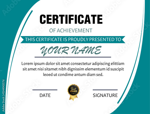 Modern Certificate of Achievement Certificate Design