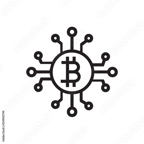 Bitcoin technology concept for digital currency in finance