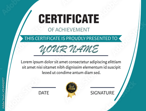 Modern Certificate of Achievement Certificate Design