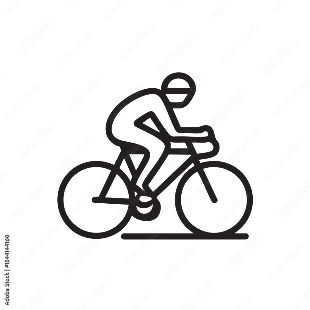 Naklejka premium Cyclist riding a bike in a dynamic motion graphic design