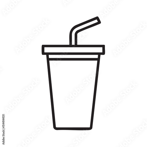 Refreshing beverage in a cup with a straw for enjoyment