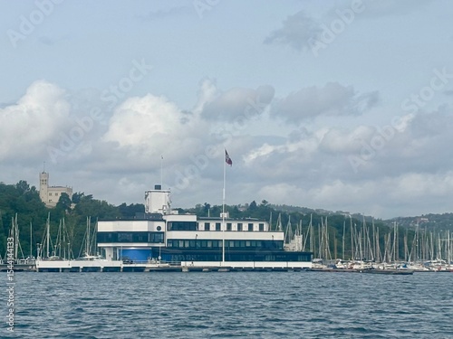 Photography Coastline in Oslo with boats, port and buildings. Norway
