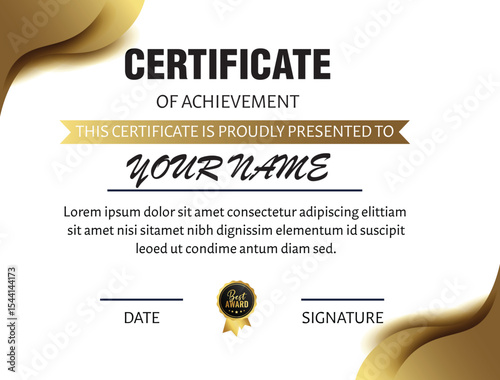 Modern Certificate of Achievement Certificate Design